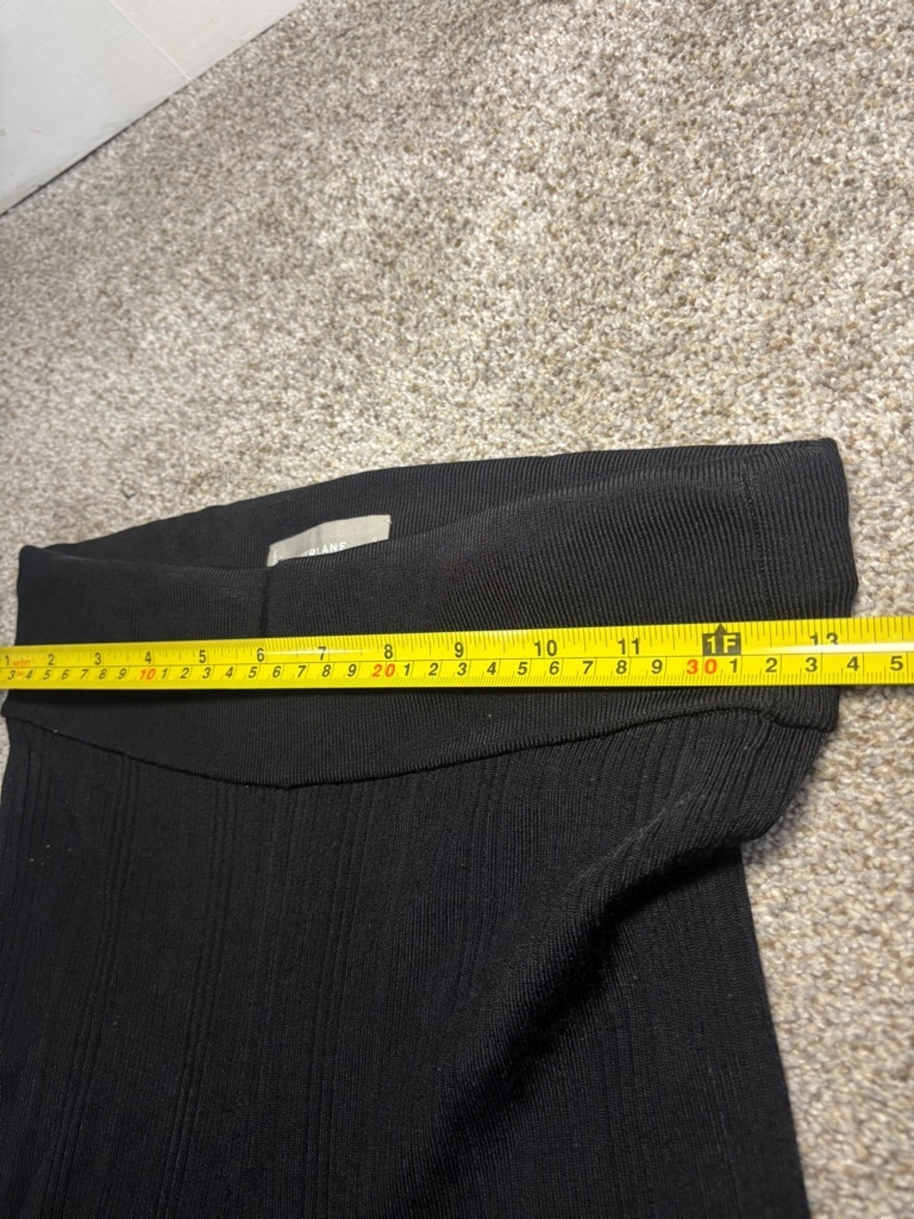 Everlane The Rib Knit Pant Lounge Flare Scalloped Hem Black S - Picture 7 of 13